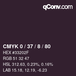 カラーコード: CMYK 0 / 37 / 8 / 80 | qconv.com