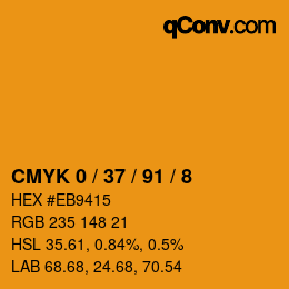 カラーコード: CMYK 0 / 37 / 91 / 8 | qconv.com