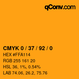 Farbcode: CMYK 0 / 37 / 92 / 0 | qconv.com