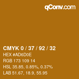 Color code: CMYK 0 / 37 / 92 / 32 | qconv.com