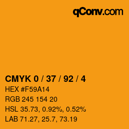 Color code: CMYK 0 / 37 / 92 / 4 | qconv.com