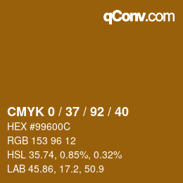 カラーコード: CMYK 0 / 37 / 92 / 40 | qconv.com