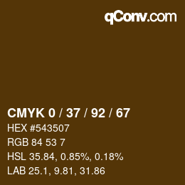 カラーコード: CMYK 0 / 37 / 92 / 67 | qconv.com