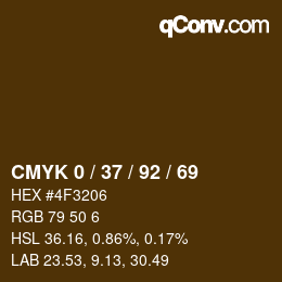 カラーコード: CMYK 0 / 37 / 92 / 69 | qconv.com