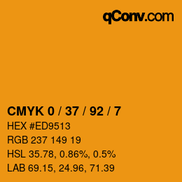 カラーコード: CMYK 0 / 37 / 92 / 7 | qconv.com