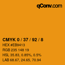 カラーコード: CMYK 0 / 37 / 92 / 8 | qconv.com