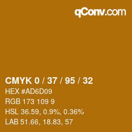 Color code: CMYK 0 / 37 / 95 / 32 | qconv.com
