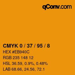 颜色代码: CMYK 0 / 37 / 95 / 8 | qconv.com