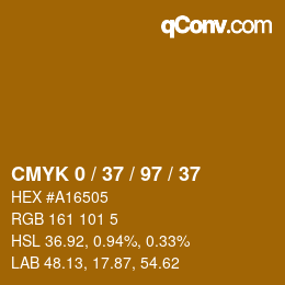 Color code: CMYK 0 / 37 / 97 / 37 | qconv.com