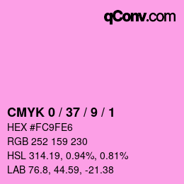 カラーコード: CMYK 0 / 37 / 9 / 1 | qconv.com