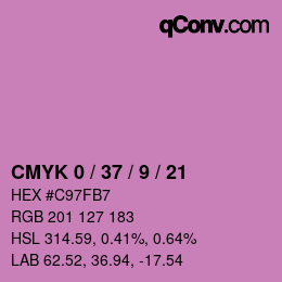カラーコード: CMYK 0 / 37 / 9 / 21 | qconv.com