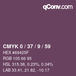 カラーコード: CMYK 0 / 37 / 9 / 59 | qconv.com