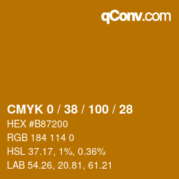 Color code: CMYK 0 / 38 / 100 / 28 | qconv.com