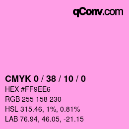 カラーコード: CMYK 0 / 38 / 10 / 0 | qconv.com