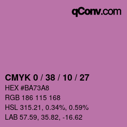 Code couleur: CMYK 0 / 38 / 10 / 27 | qconv.com