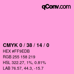 カラーコード: CMYK 0 / 38 / 14 / 0 | qconv.com