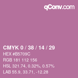Color code: CMYK 0 / 38 / 14 / 29 | qconv.com