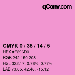 カラーコード: CMYK 0 / 38 / 14 / 5 | qconv.com