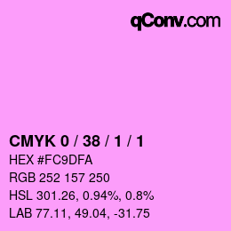 颜色代码: CMYK 0 / 38 / 1 / 1 | qconv.com