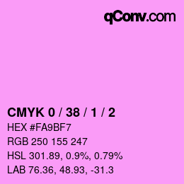 カラーコード: CMYK 0 / 38 / 1 / 2 | qconv.com