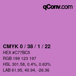 カラーコード: CMYK 0 / 38 / 1 / 22 | qconv.com