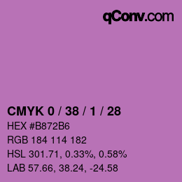 カラーコード: CMYK 0 / 38 / 1 / 28 | qconv.com