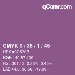 颜色代码: CMYK 0 / 38 / 1 / 45 | qconv.com