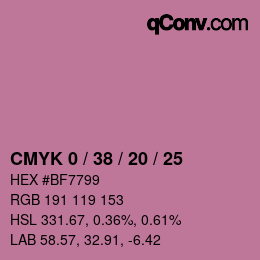 颜色代码: CMYK 0 / 38 / 20 / 25 | qconv.com