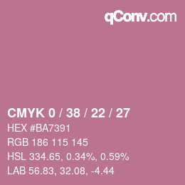 颜色代码: CMYK 0 / 38 / 22 / 27 | qconv.com