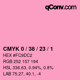 颜色代码: CMYK 0 / 38 / 23 / 1 | qconv.com