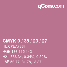颜色代码: CMYK 0 / 38 / 23 / 27 | qconv.com