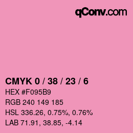 カラーコード: CMYK 0 / 38 / 23 / 6 | qconv.com