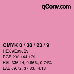 カラーコード: CMYK 0 / 38 / 23 / 9 | qconv.com