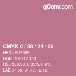 Color code: CMYK 0 / 38 / 24 / 26 | qconv.com