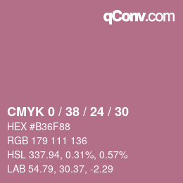 カラーコード: CMYK 0 / 38 / 24 / 30 | qconv.com