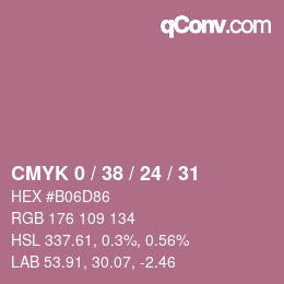 Color code: CMYK 0 / 38 / 24 / 31 | qconv.com