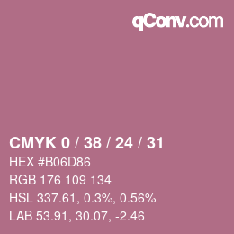カラーコード: CMYK 0 / 38 / 24 / 31 | qconv.com