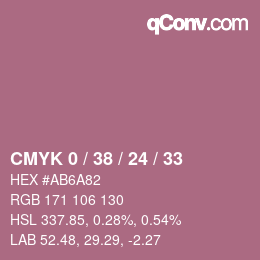 颜色代码: CMYK 0 / 38 / 24 / 33 | qconv.com
