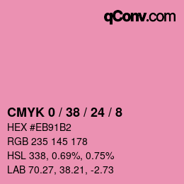 カラーコード: CMYK 0 / 38 / 24 / 8 | qconv.com