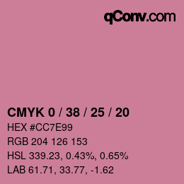 Color code: CMYK 0 / 38 / 25 / 20 | qconv.com