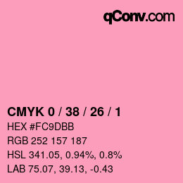 Farbcode: CMYK 0 / 38 / 26 / 1 | qconv.com