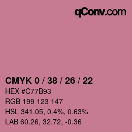 Código de color: CMYK 0 / 38 / 26 / 22 | qconv.com