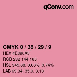 カラーコード: CMYK 0 / 38 / 29 / 9 | qconv.com