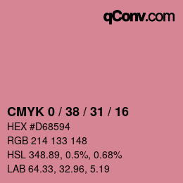 Farbcode: CMYK 0 / 38 / 31 / 16 | qconv.com
