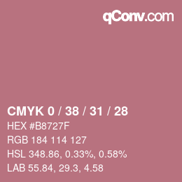颜色代码: CMYK 0 / 38 / 31 / 28 | qconv.com