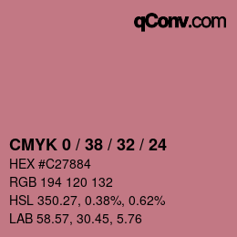 カラーコード: CMYK 0 / 38 / 32 / 24 | qconv.com