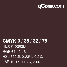 Color code: CMYK 0 / 38 / 32 / 75 | qconv.com