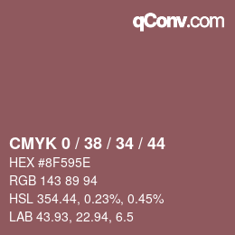 カラーコード: CMYK 0 / 38 / 34 / 44 | qconv.com