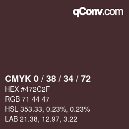 Color code: CMYK 0 / 38 / 34 / 72 | qconv.com
