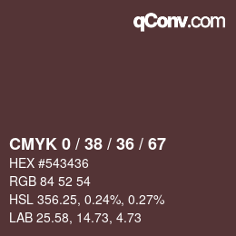 Color code: CMYK 0 / 38 / 36 / 67 | qconv.com